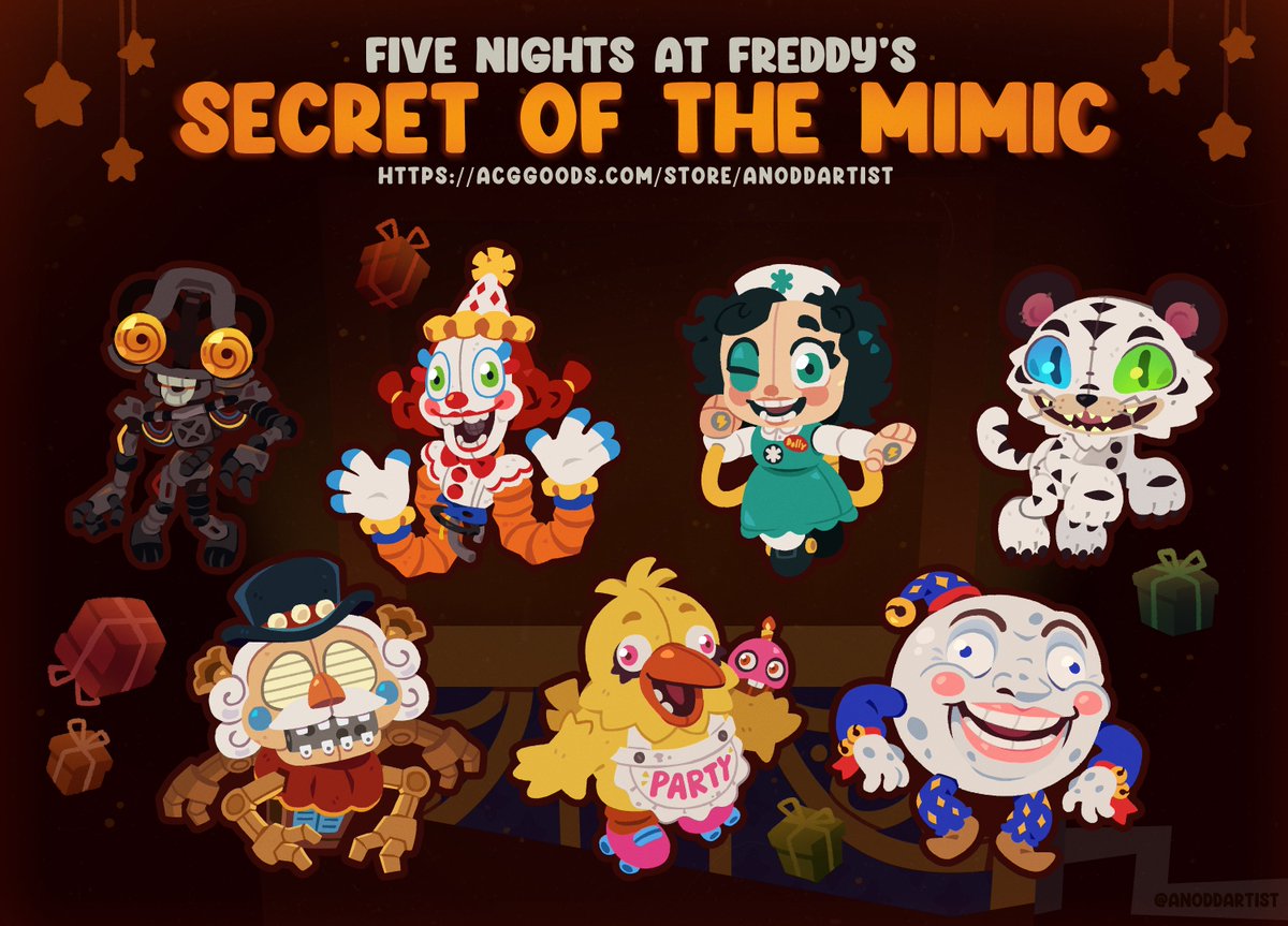 AnOddArtist's tweet photo. Secret of the Mimic Keychains now available!!⚙️

#fnaf #sotm #secretofthemimic
shop link in bio or down below⬇️ https://t.co/F7A9wqGljk