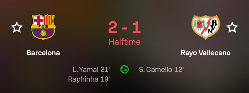 JaKeMateTvv's tweet photo. Half time!!!!! Yamal and co is really cooking tonight https://t.co/bB3EMdO7oc