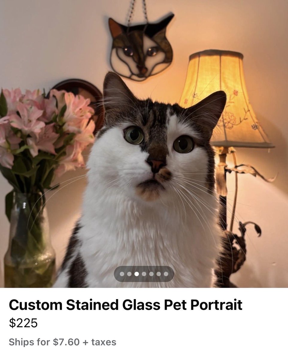 leahfrombklyn's tweet photo. You need to see the work of the lady who makes custom stained glass portraits of your pets on FB Marketplace 🥹😮‍💨 https://t.co/dQ6EMapKep