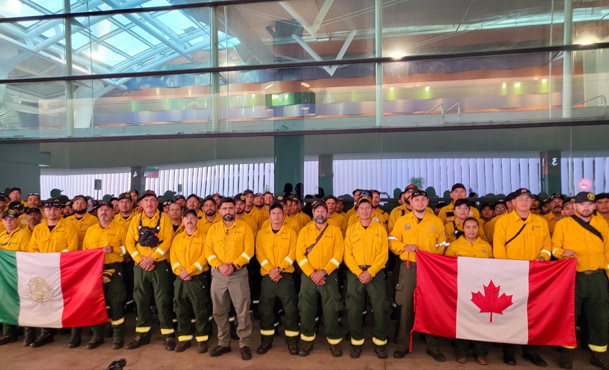 aliciabarcena's tweet photo. Durante el fin de semana regresaron l@s combatientes de @CONAFOR que apoyaron en el control de incendios forestales en 🇨🇦. Su patria los recibe con orgullo, honrada por su heroísmo y determinación profesional que trasciende fronteras. ¡Mi máximo reconocimiento a todas y todos! 🇲🇽 https://t.co/5JLPR3v0SF