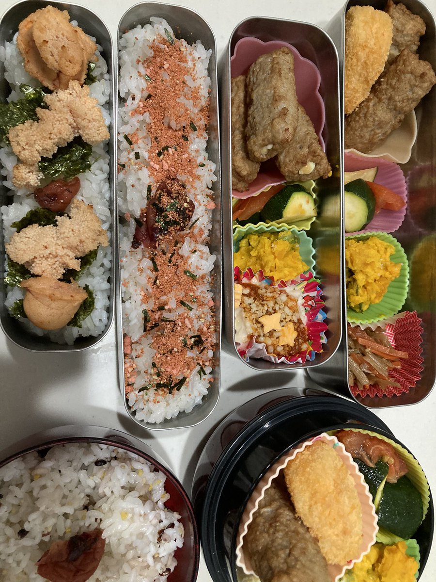 halco_berry's tweet photo. 【9/1朝】
おはようございます〜4:50起床☁️

肉巻きチーズ、ズッキーニの白だしあえ、クリーミーかぼちゃ🎃

仕事も家事も
私1人で背負わなくていいんだよ
肩の荷物をおろしていこう

#ひとこと朝宣言
#お弁当記録 https://t.co/dt3H347hgr