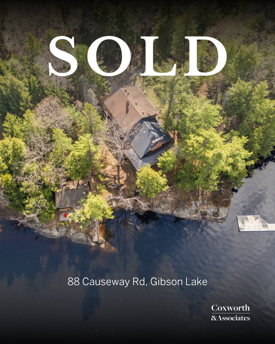 CoxworthAssoc's tweet photo. Congratulations to our wonderful Sellers on the successful sale of your beautiful property on Gibson Lake! 

It has been an honour to help you through this next chapter, and we wish you all the very best in what comes next. 🥂

Bryan Coxworth, Broker | 705.790.7629 https://t.co/m3eOtOKv97