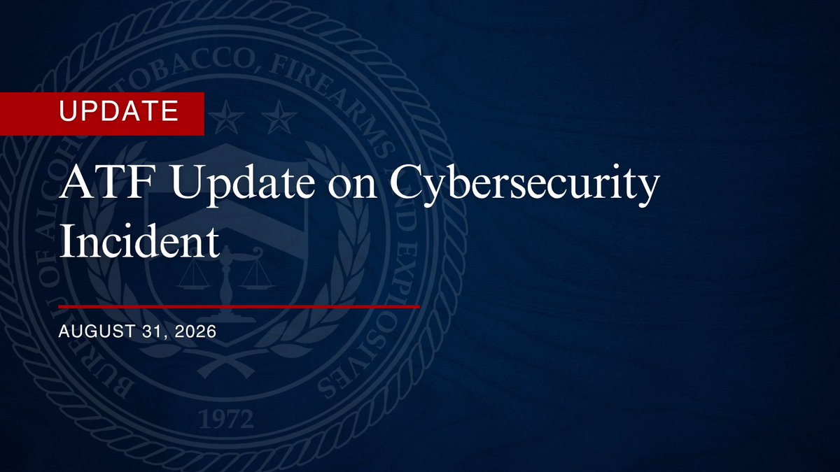 ATFHQ's tweet photo. ATF is aware of claims concerning the possible publication of data allegedly obtained during the previously disclosed cybersecurity incident involving a standalone system used in connection with CALEA. We are working with @TheJusticeDept and other federal partners to assess these claims and take appropriate actions. As stated previously, the affected system was separate from ATF’s enterprise network. ATF has not confirmed the authenticity, nature, or scope of the materials at issue. 

More at https://t.co/V0wOAXFS50.