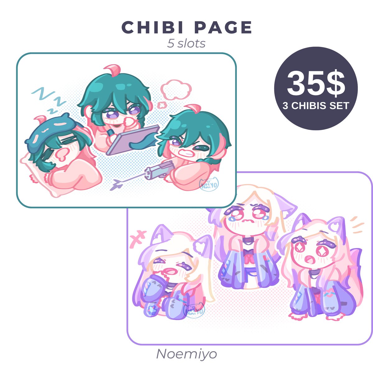 Noemiyo_'s tweet photo. Sep cms are open! ⊹ ࣪ ˖
⭑ 10$ - 50$++
⭑ limited slots
⭑ tat: 3-4 weeks
⭑ link below
↻+♡ appreciated!
#vgen #Vtuber #envtuber https://t.co/oLCf0cC8Yr