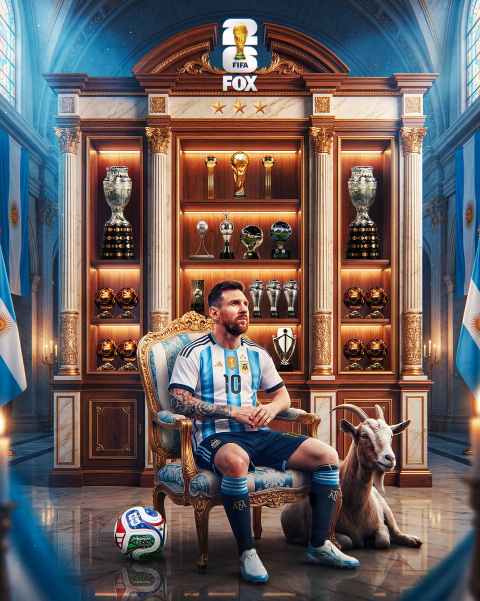 FOXSoccer's tweet photo. A trophy cabinet fit for a GOAT 🐐

Lionel Messi leaves the Argentina national team as a champion and a legend 🇦🇷 https://t.co/sfyKSVor2j