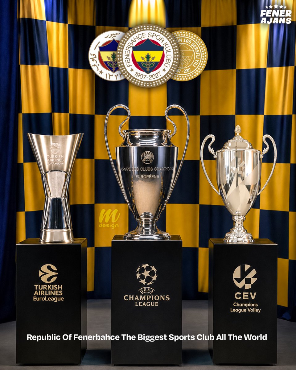 ajansfenercom's tweet photo. Avrupa’nın zirvesinde Fenerbahçe! 💛💙

2026-27 sezonunda futbol, basketbol ve voleybolda Avrupa’nın en büyük organizasyonlarında mücadele eden tek spor kulübü Fenerbahçe! https://t.co/U6XVclVvJ8