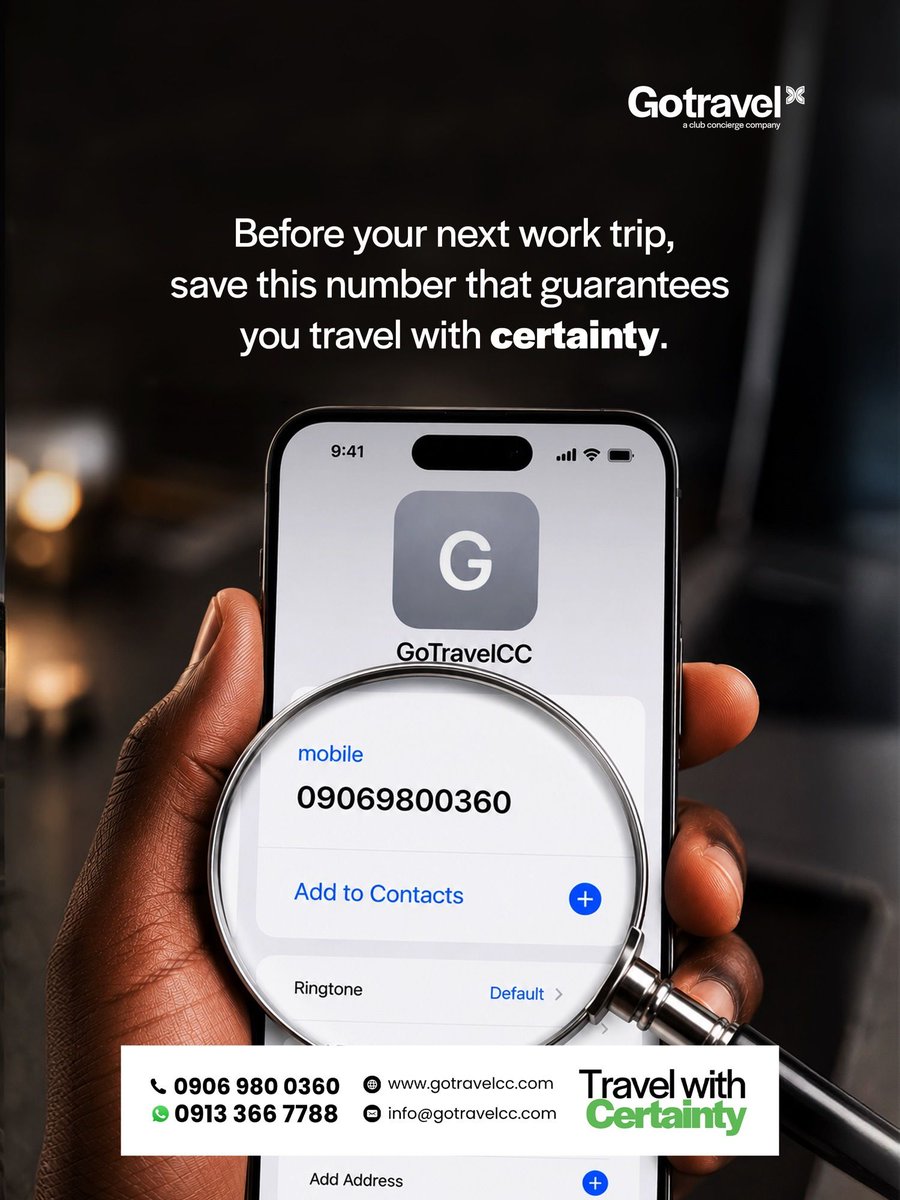 gotravelcc's tweet photo. When travel plans change, you need to know who to call.

Flight changes. Missed connections. Last-minute needs. Unexpected disruptions.

Keep GoTravelCC within reach. 

📞 0906 980 0360

Save the number. Travel with Certainty.

#GoTravelCC #TravelWithCertainty https://t.co/HCyNQED7Hb