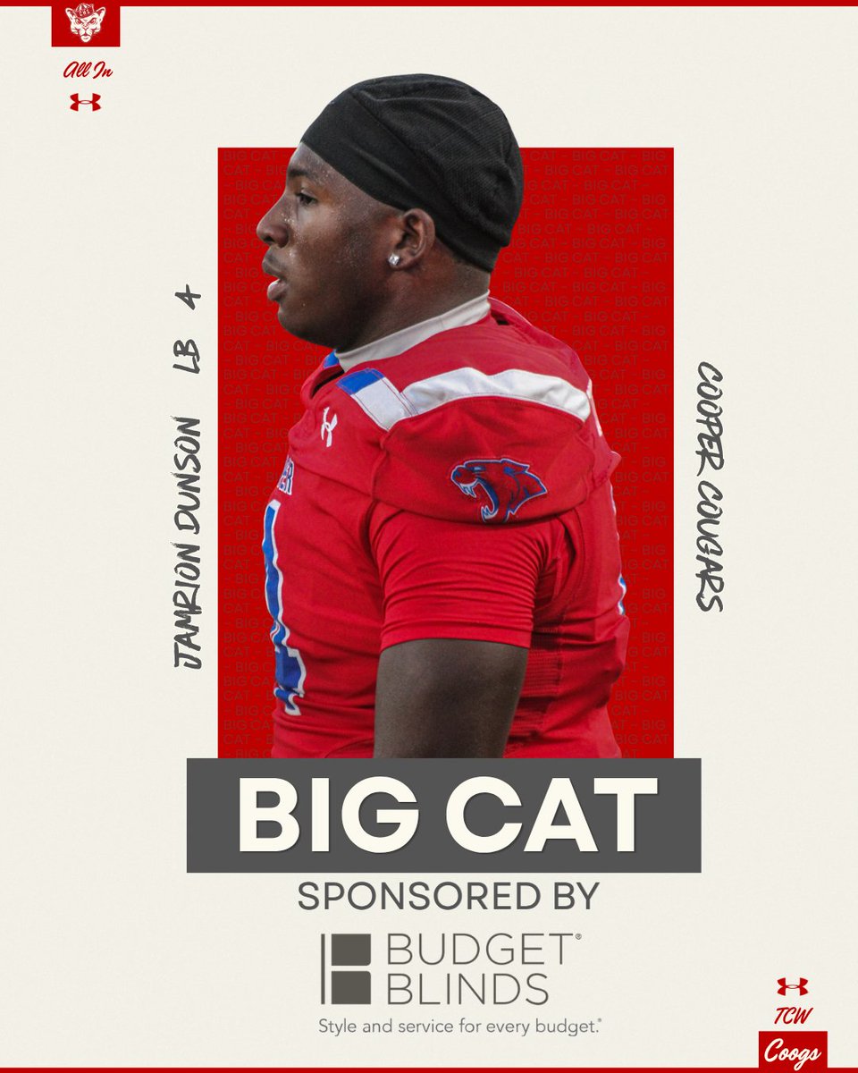Coopercoogs1's tweet photo. Week 1 Game Awards:

Big Cat - Jamarion Dunson
Mr. Offense - Markquel Sims
Mr. Defense - AJ Rico
Mr. Special Teams - Felipe Herrera

Thank you to our sponsors Budget Blinds, Directors Investments, and Key City Homes! https://t.co/gAZcdvUjkX