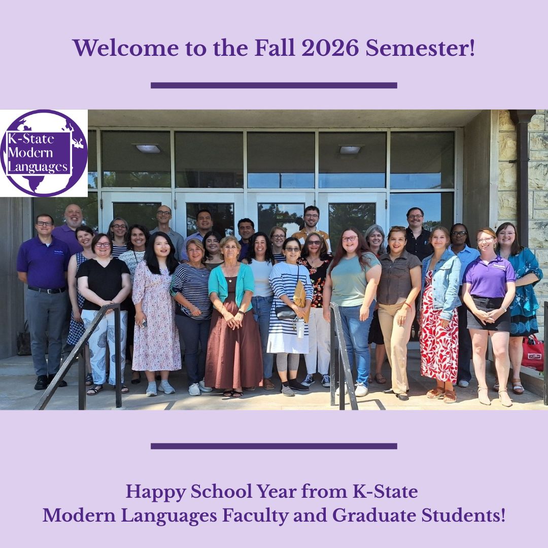 kstatespanish's tweet photo. Bienvenidos! Welcome to Fall semester! Can you find your Spanish professor in our new department photo? 
Best of luck as you start your second week of Spanish classes - and stop by our first Café  Olé  this Wednesday 2-3pm (EH 2nd floor lounge). https://t.co/9EgERy10Fi
