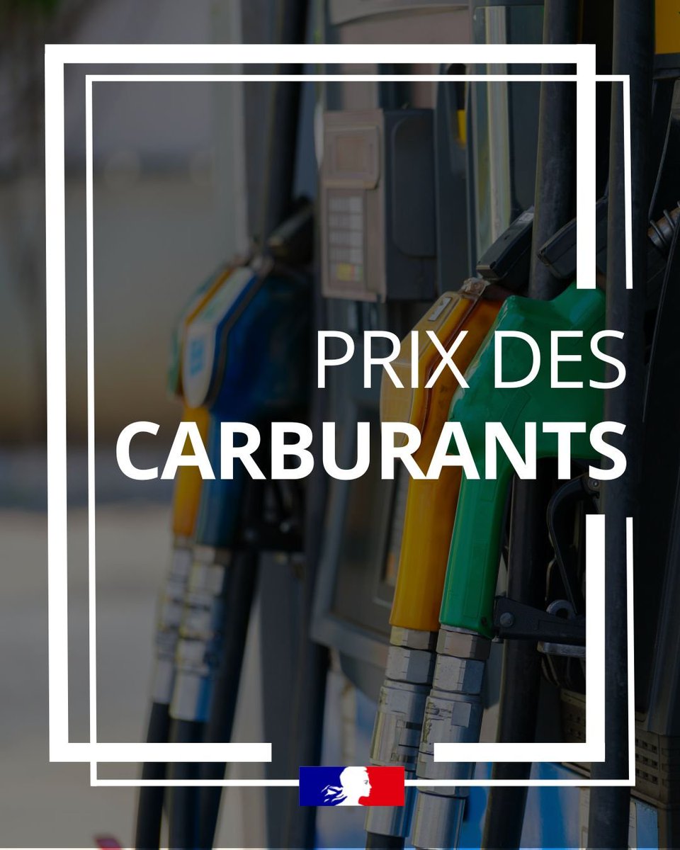 Image de Préfet de la région Guyane - #Carburants | ⛽ Prix maxima pour le mois de #septembre 2026 :

🔸 Sans plomb : 2,02 €/l 👉  ↘️ de 0,