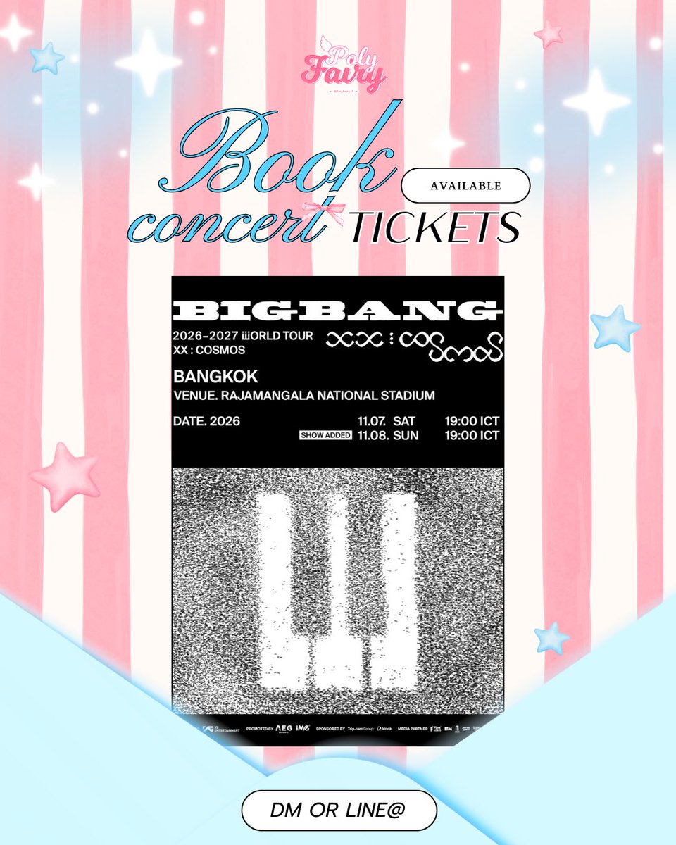 Polyfairy14's tweet photo. ━♡🫸🏻รับกดบัตร🫷🏻+ﾟ♡ ━
➖ค่ากด 300 (กดไม่ได้คืนเงินเต็มจำนวน)
➖กดแบบ 1:1 ไม่ซ้อนคิว
➖ยูสลูกค้า  / ยูสร้าน 
🗯️จองคิว / สอบถามรายละเอียดทาง DM หรือลิ้งไลน์บนไบโอ
#BIGBANG #COSMOS_WORLD_TOUR #COSMOS_WORLD_TOUR_IN_BANGKOK #BIGBANG_IS_BACK #20thAnniversary #AEGPresentsAsia https://t.co/repjWtv2jF