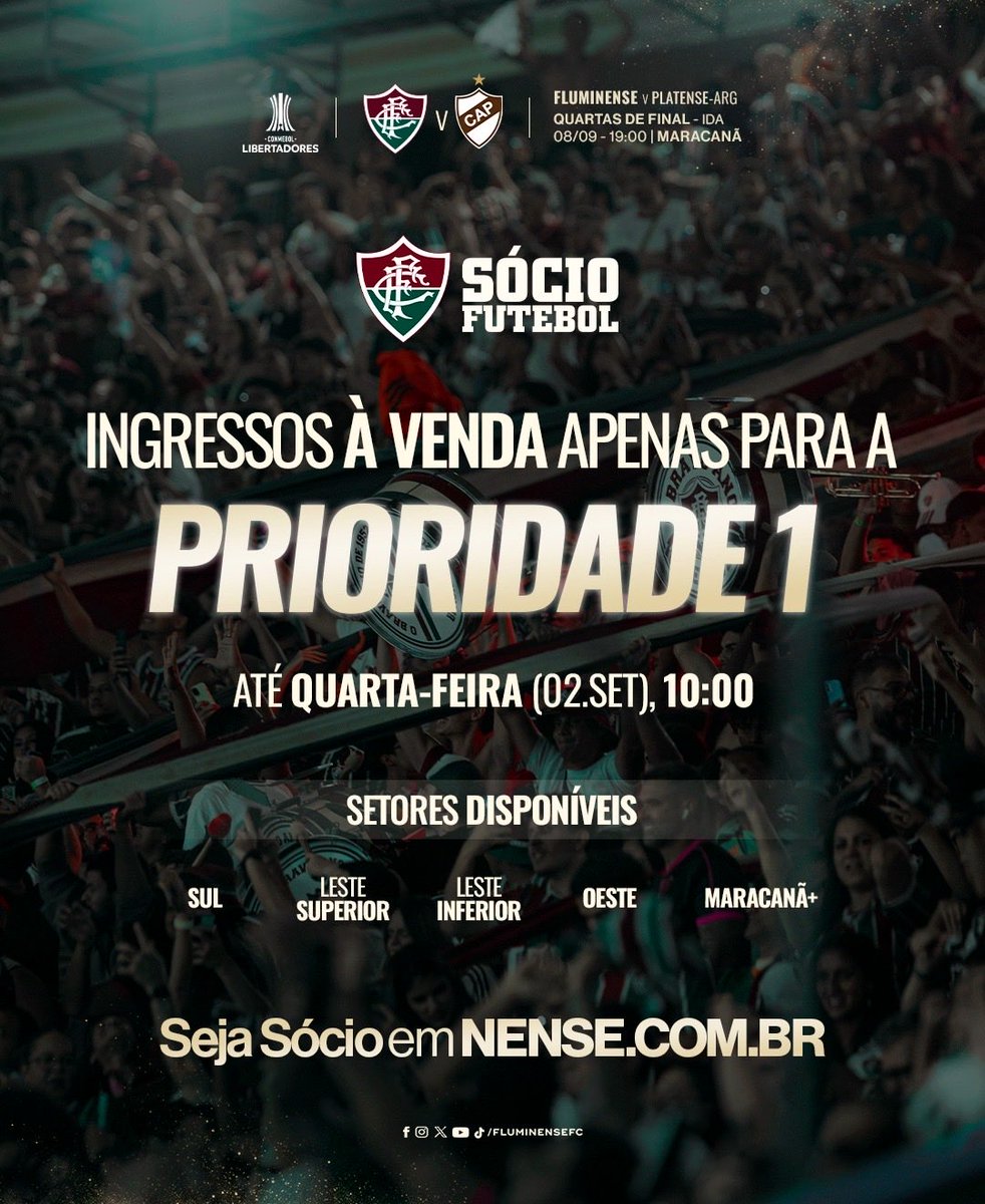 SocioDoFlu's tweet photo. MAIS DE DEZ MIL GARANTIDOS PRO JOGO CONTRA O PLATENSE-ARG EM MENOS DE UMA HORA!

INGRESSOS SEGUEM DISPONÍVEIS APENAS PARA A PRIORIDADE 1 DO @sociodoflu! GARANTA O SEU >> https://t.co/aeQQONBHFD https://t.co/woT0VCvFuJ