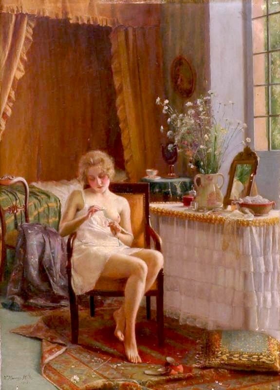 whistlingpetals's tweet photo. French realist artist Victor Marais-Milton (b. 1872) https://t.co/CL01L0rM6c