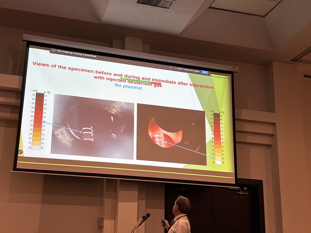 SolidStateFE's tweet photo. Dimiter Alexandrov, Yourdan Paunov, and Todor Malchev present about their team’s varied research, sharing experiments where they investigate whether the energy released can be attributed to cold fusion reactions, suggested by their high heat-helium output ratio.

#ICCF27 #Science https://t.co/GwBjL0id0i