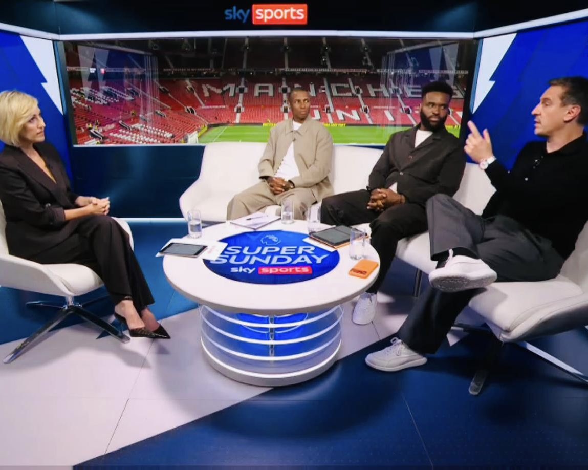 youngy18's tweet photo. Super Sunday at the Theatre Of Dreams 👹❤️ Great being a part of the @SkySports team for this one 🤘🏾😎 https://t.co/w8zSNf7gQB