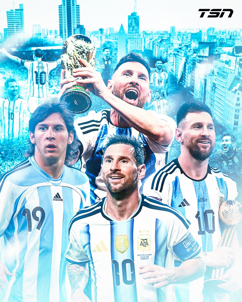 TSN_Sports's tweet photo. The little boy from Rosario, the pinnacle of football🙌🇦🇷

FIFA World Cup (2022)
2x World Cup Golden Ball (2014, 2022)
2nd All-time FIFA World Cup Goal Scorer (21)
2x Copa América (2021, 2024)
2x MVP Copa América (2015, 2021)
Olympic Games Gold Medal (2008)
Finalissima (2022)
U-20 World Cup (2005)
5x FIFA World Cup participant
6x Copa América participant

All-time top scorer of national teams in South America
Argentina's most capped player
Argentina's all-time leading goal scorer

207 Appearances
125 Goals
68 Assists