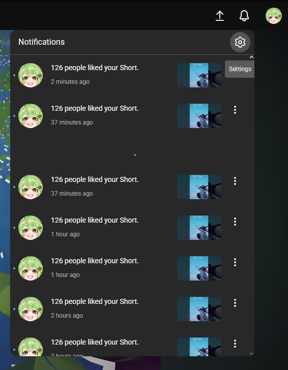 melonpupper's tweet photo. not me thinking wow something mustve blown up on my channel but no, youtube was just really really excited to notify me every time someone liked my short 😭

yes youtube, thank you for telling me youtube buhhhh https://t.co/eyYaSbPg0v