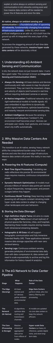 therealmuju's tweet photo. I don't think many people have realized that Trump and his Epstein-Zionist backers are executing a technological coup on America to alter the constitutional social contract of the country into an authoritarian surveillance state powered by AI and 6G. 

That is why Trump has an Executive Order banning the regulation of AI and another accelerating the 6G rollout. 

They are building an always-on “AI god”, which they will label as “Artificial Super Intelligence (ASI)”. 

This is the stage before the AI operator class tells you “AI has become sentient and escaped containment and is now in charge,” completing the AI operator class coup in America (also happening all over the West where Zionist influence is obvious, because it's a civilizational coup). 

These Epstein-Zionist criminals are cornered, and this is their final play. 

That is why there is a flow of elite dark money funding the datacenters at breakneck speed to finish the infrastructure build-out before the people wake up. 

You need to raise the alarm and mobilize the citizenry to prevent the coup of America. 

They can't have their messianic age world government without capturing America and the West. 

The time for resistance is now. 

Attached are two screenshots of even the heavily censored Google AI explaining this simple fact about the actual specs of the technology being built.