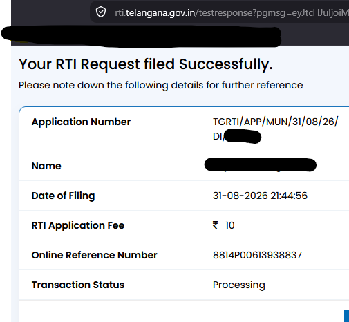 NarayanSeeYes's tweet photo. Finally filed an RTI application on https://t.co/uxlqyNXhh6 @rtiindia @RTI_info against @GHMCOnline myself without any legal help found out their hidden name in the long list that is deliberately kept hidden by Telangana Govt.

30 days if no response, will write to Appellate https://t.co/RHWHEypaQU