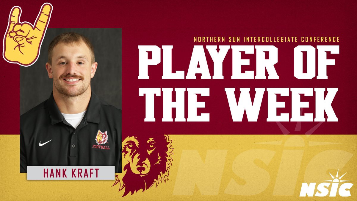 WolvesAthletics's tweet photo. 🏅 NSIC PLAYER OF THE WEEK 🏅 

Hank Kraft of @NSUWolves_FB grabs the first NSIC honors of the season following is 232 yard/4 touchdown day!

#GoWolves🐺 | #maroonNgold🐾

𝐑𝐄𝐀𝐃 𝐌𝐎𝐑𝐄 ⬇️
https://t.co/pqzf9UhPZ5 https://t.co/vjU8Ld6x9G