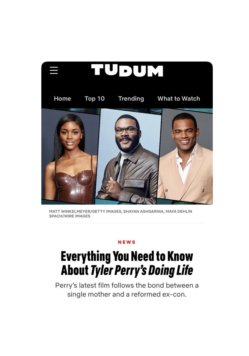 tylerperry's tweet photo. One of the things I really love doing is introducing new talent to you all. The performances that these kids put down in my next film are going to blow your mind. Some of you may not know their names now but I promise you won’t forget them after you see DOING LIFE!! @netflix https://t.co/fld6fQ5yKr