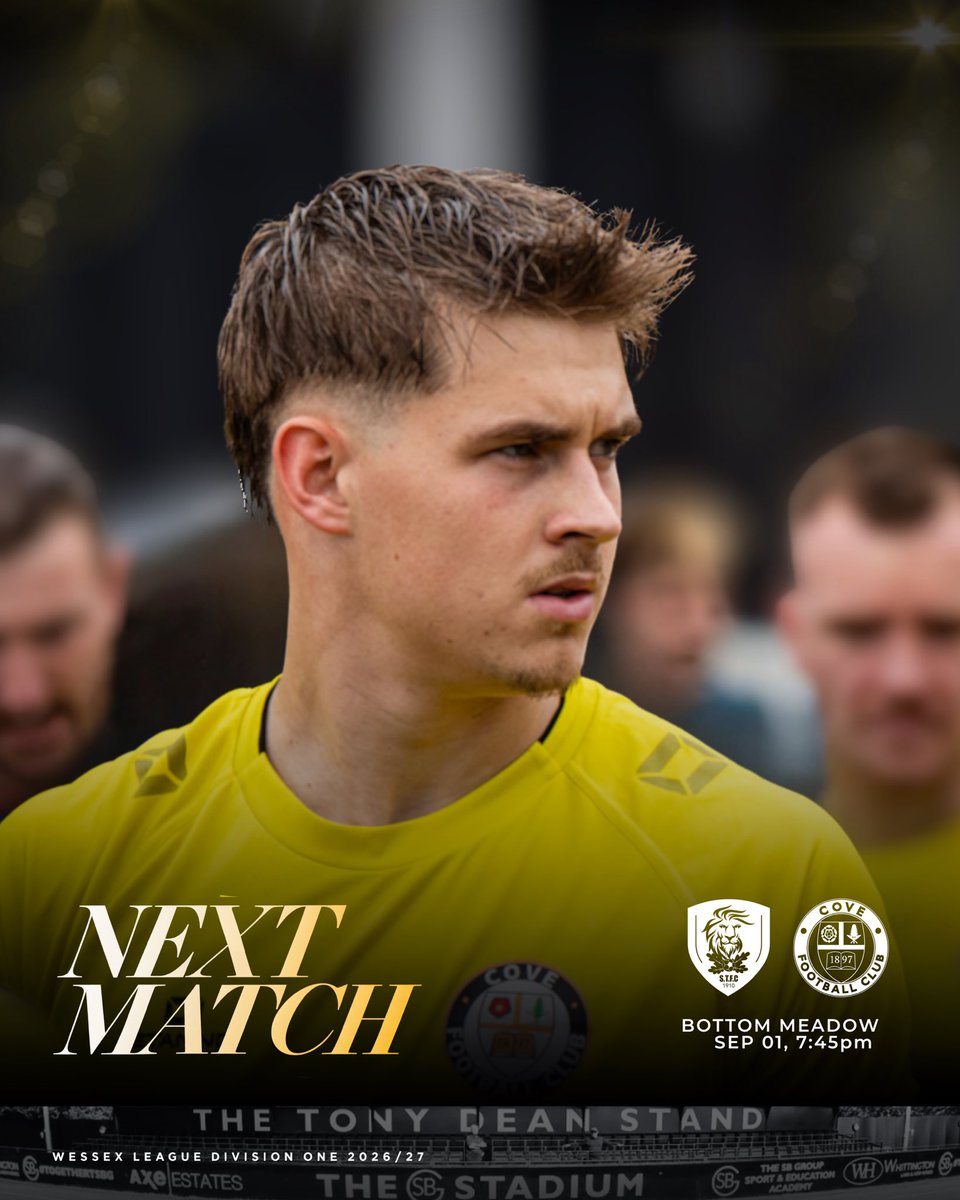 CoveFC_Official's tweet photo. 𝐍𝐄𝐗𝐓 𝐌𝐀𝐓𝐂𝐇 | 𝐌𝐀𝐓𝐂𝐇𝐃𝐀𝐘 𝟓

Tomorrow we travel to @Sandhursttownfc for a night under the lights, in what promises to be an exciting local derby at Bottom Meadow.

📅 Tuesday 01 September 
⏰ 7:45PM
🏟️ Bottom Meadow
📍GU47 9BJ

#UpTheWasps 🟡⚫️
@WessexLeague https://t.co/g3YpBIhLjQ