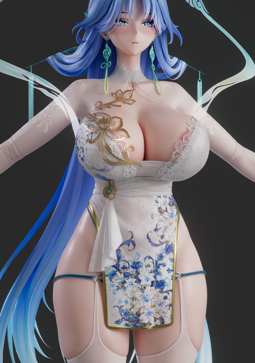 LHouse26096's tweet photo. Slightly alter the patterns on the white cheongsam. https://t.co/EzOQ9vGsKc