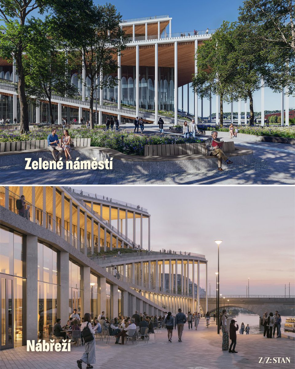 Hlavacek_P's tweet photo. Dnešním dnem Vltavská filharmonie vstoupila do další fáze - žádost o její povolení byla právě podána na stavební úřad. A zároveň máme i nové, dosud nejpodrobnější vizualizace, které vidíte na obrázcích. https://t.co/xPaE5FNIga