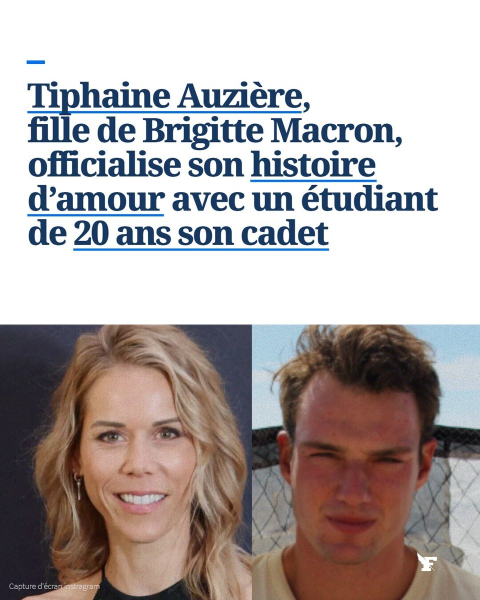 Le_Figaro's tweet photo. Tiphaine Auzière officialise son histoire d’amour avec un étudiant en école de commerce de 20 ans son cadet. →https://t.co/oVnrEd5RFp https://t.co/sU7q9afApa