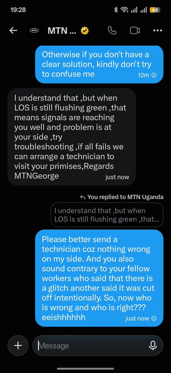 limited_cyber's tweet photo. Look at the way you are playing me around. Please restore my internet and don't underestimate what i can cause to your service because there is a line of clients behind me
@mtnug https://t.co/TakQCb1UTz