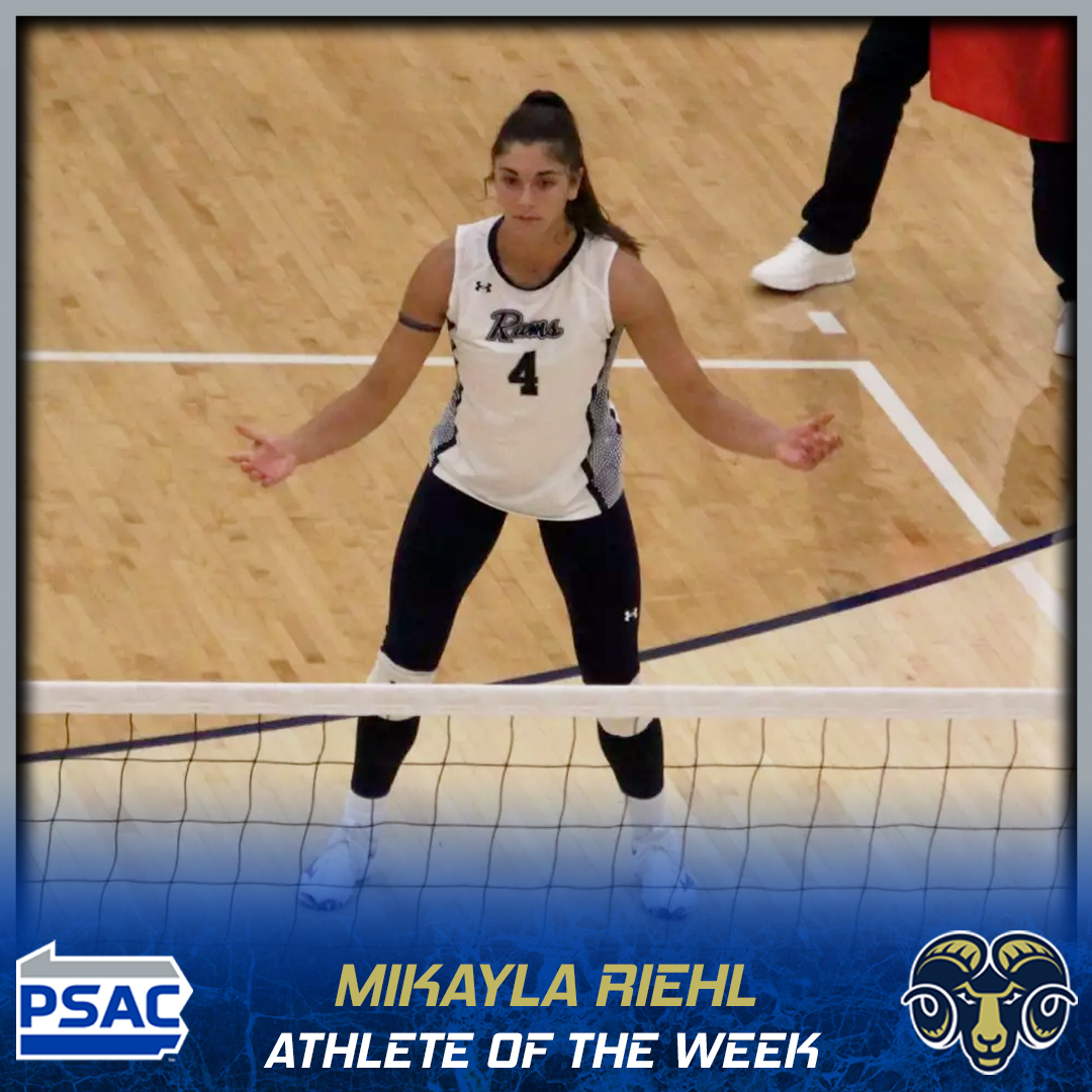 PSACsports's tweet photo. VOLLEYBALL: Your #PSACVB Athletes of the Week!
WEST
Athlete: Catie Flohr, @GriffinsSports
Defensive: Cara Vandeborne, @ClarionEagles
EAST
Athlete: Mikayla Riehl, @SURamsOfficial
Defensive: Shay Kolivoski, @ShipURaiders
Full story: 🔗https://t.co/JJgDhddXOL
#PSACProud https://t.co/Y8WKzWVgqY