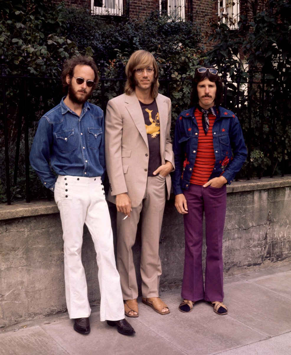 JohnDensmore's tweet photo. Robby, Ray, and I in London back in the 70s. Proper, innit?

📸: Getty Images. https://t.co/bQx4b35wJI