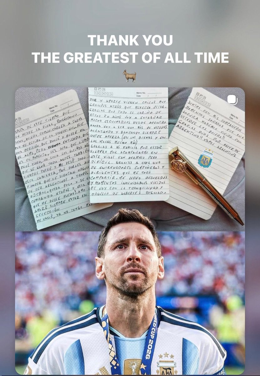 newraj244's tweet photo. The end of an era. 💔🇦🇷
 
Thank you, Leo, for making us believe, dream, and fall in love with football all over again.
You are the GOAT. 🐐 #leomessi10 https://t.co/ukntbtlhJe