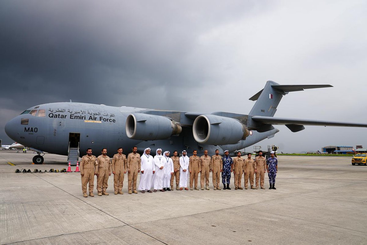 MofaQatar_EN's tweet photo. Qatari Aircraft Arrives in Nepal Carrying Humanitarian Aid for Flood Victims

Doha | August 31, 2026

A Qatari Armed Forces aircraft arrived in the Republic of Nepal carrying urgent humanitarian aid for people affected by the floods that struck the country.

The aid was provided by the Qatar Fund for Development, as part of the State of Qatar's ongoing efforts to support relief and humanitarian response operations and strengthen international solidarity in addressing disasters and crises.

The Qatari aid, benefiting around 52,000 people, includes water extraction and pumping equipment, lighting and food supplies, and multipurpose tents, helping meet the basic humanitarian needs of families and children, particularly in areas facing challenges in accessing water and essential services.

The Qatari International Search and Rescue Group affiliated with the Internal Security Force (Lekhwiya) is participating in delivering the Qatari aid to affected areas and supporting humanitarian efforts on the ground, contributing to the response to the urgent needs of affected populations.

The response comes as part of the State of Qatar's longstanding approach of standing by countries and peoples affected by crises and disasters, based on its belief that international cooperation extends beyond emergency humanitarian response to contributing to addressing crises and strengthening communities' capacity to withstand and recover from them.

These efforts also reflect the State of Qatar's commitment to strengthening international cooperation and humanitarian and development partnerships, and working with countries, organizations and international partners to help address crises, mitigate their impact, and reinforce Qatar's position as an active and trusted partner in international relief and development efforts.

The State of Qatar has reaffirmed its continued support for international efforts to respond to disasters and crises and strengthen solidarity among countries and peoples, contributing to building more resilient communities and reflecting its steadfast commitment to humanitarian principles and international cooperation.

#MOFAQatar