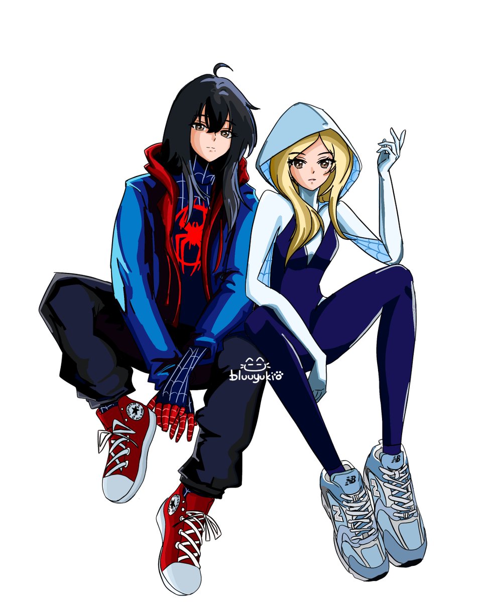 bluuyukio's tweet photo. Why choose if we can have two spideys. 

#칼윈 

(No background bec I already suffered enough doing those hands😭😣) https://t.co/Q3SzQyhULu