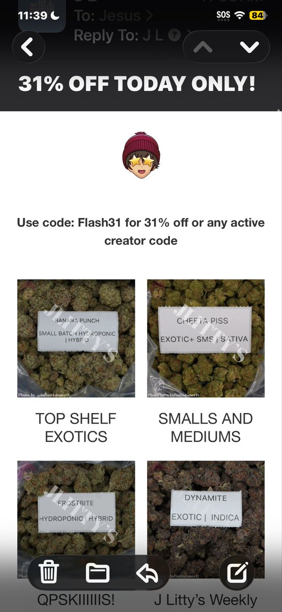 Akachato06Jesus's tweet photo. Just got an email creator codes are 31% off cheers akachato06 is gonna save you at checkout https://t.co/eskZrnBh3v