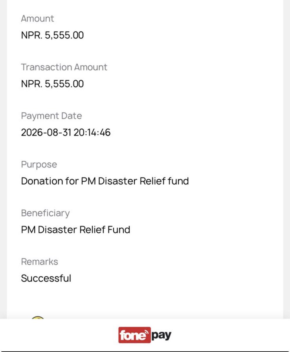 EVILGam74481267's tweet photo. Happy to say i’m also part of this moment for my country Nepal even tho it’s not much but I’m really happy to help my country….JAY NEPAL 🇳🇵 #nepal #prayfornepal #donation #nepalfloods https://t.co/Fzyszti5bf