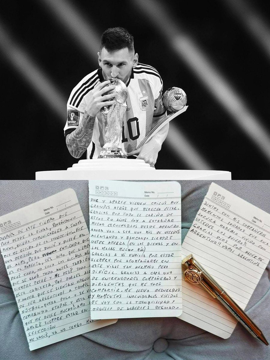 jikookjae_'s tweet photo. Leo Messi for Argentina:

🏆 1x World Cup
🏆 2x Copa America
🏆 1x Finalissima
🏆 1x Olympic Gold
🏆 1x U20 World Cup
🥈 2x World Cup Runner-Up 
🥈 3x Copa America Runner-Up 

👕 207 games
🌟 193 G/A
⚽️ 125 goals
🅰️ 68 assists

The greatest of all time 🐐 https://t.co/7fWQDmkQmt