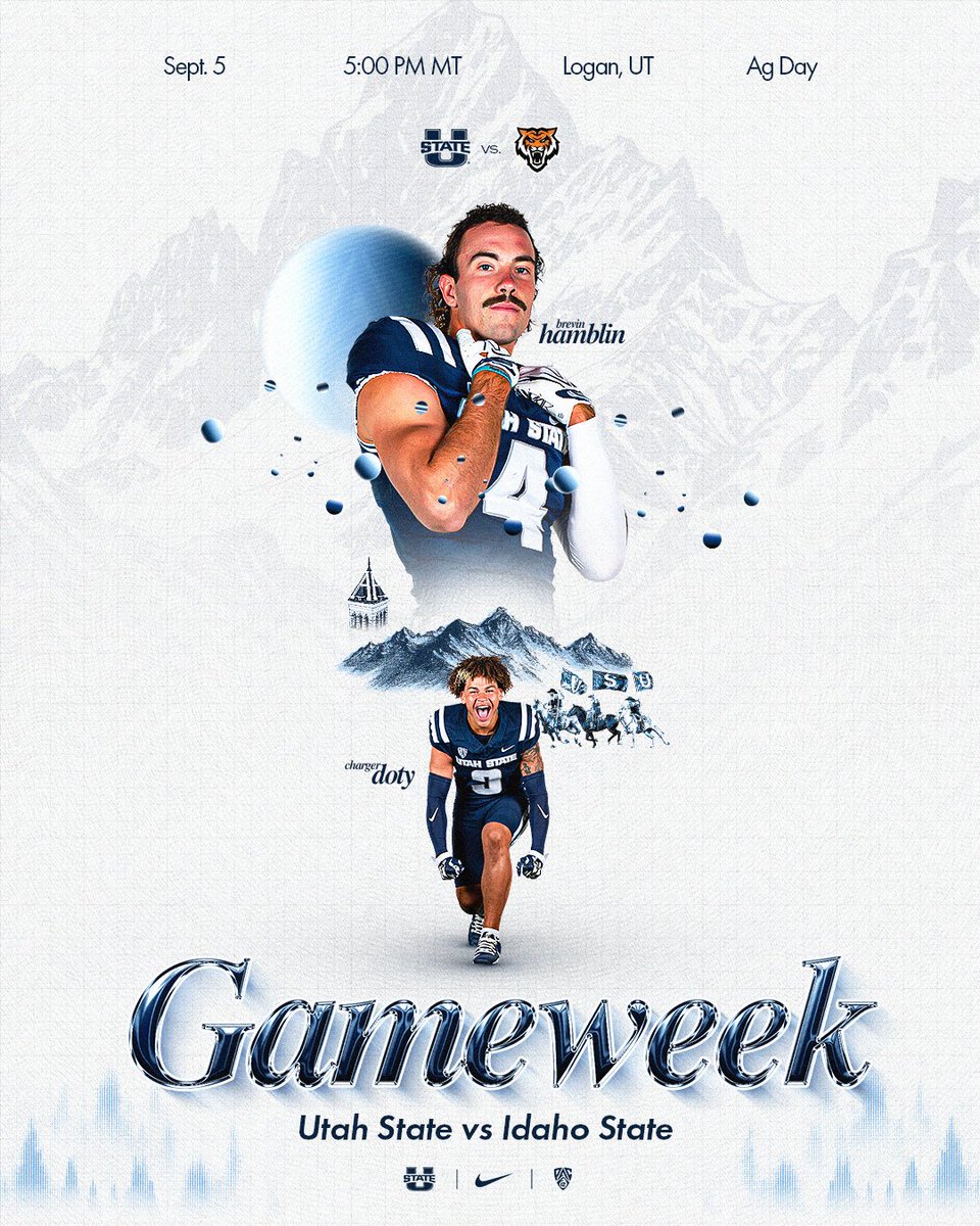 USUFootball's tweet photo. First game of the year! 🔜

📅 Sept. 5 (Saturday)
⏰ 5:00 PM MT
📍 Logan, Utah
🎟️ https://t.co/AVUwMaXSrJ https://t.co/dt81969Sg8
