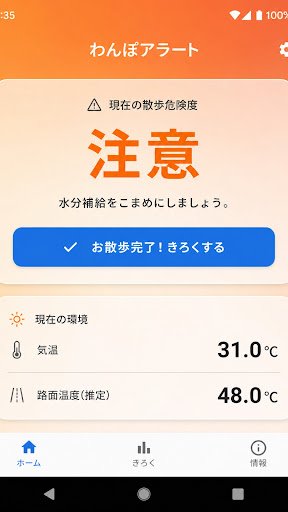 KawaNova_dev's tweet photo. 【Android相互テストのお願い🙇‍♂️】
「わんぽアラート」という愛犬の散歩アプリのテストにご協力いただける方を募集しています！

もちろん【こちらも相手のアプリを即お返しします】🤝✨お気軽にリプ・DMどうぞ！
(1/3)
#相互テスター #Android開発 #クローズドテスト #個人アプリ #犬のいる暮らし https://t.co/mI5KOoX2CU