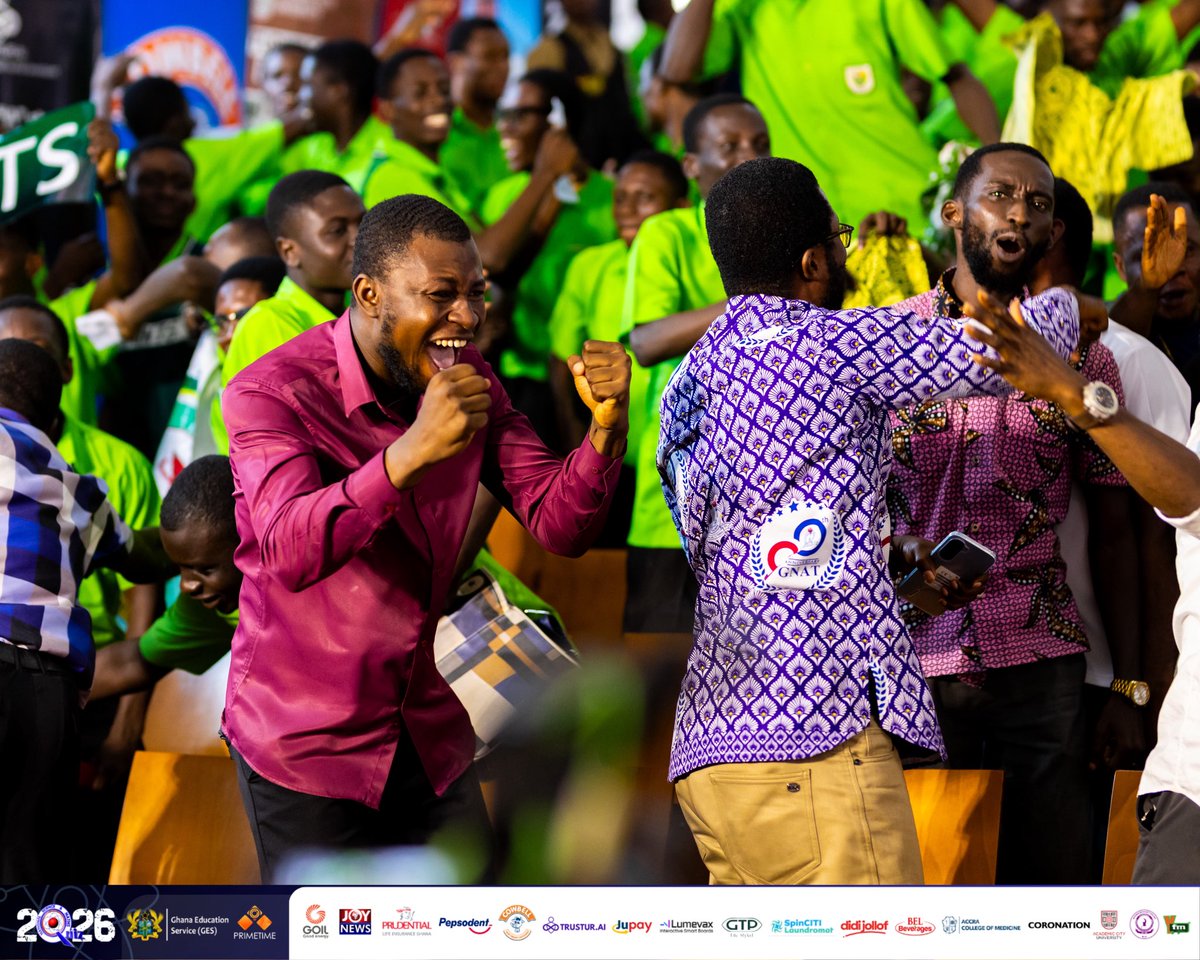 NSMQGhana's tweet photo. End of contest

St. John’s School: 43pts
Saviour SHS: 33pts
Mfantsiman Girls’ SHS: 25pts

Sponsored by @GOIL_Official 

#NSMQ2026 #NSMQQuarters #Primetime https://t.co/5LeDqZZlpA