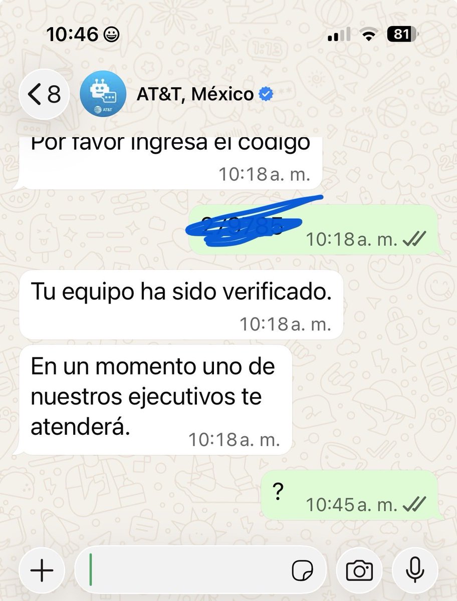 luzmagonz's tweet photo. @ATTMx cuando tiempo es razonable esperar su respuesta si llevo una semana tratando de que desbloqueen un equipo con saldo... https://t.co/qJWiPbVPZT