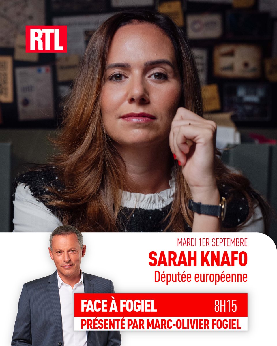 RTLFrance's tweet photo. Fiscalité, gaspillage, dette : dans "Le Casse du siècle" publié aux @EditionsFayard, la députée européenne Reconquête! @knafo_sarah décortique un système à bout de souffle et compte bien imposer ses thèmes dans le débat public.

Sarah Knafo sera face à @FogielMarcO ce mardi 1er septembre à partir de 8h15 dans #RTLMatin
