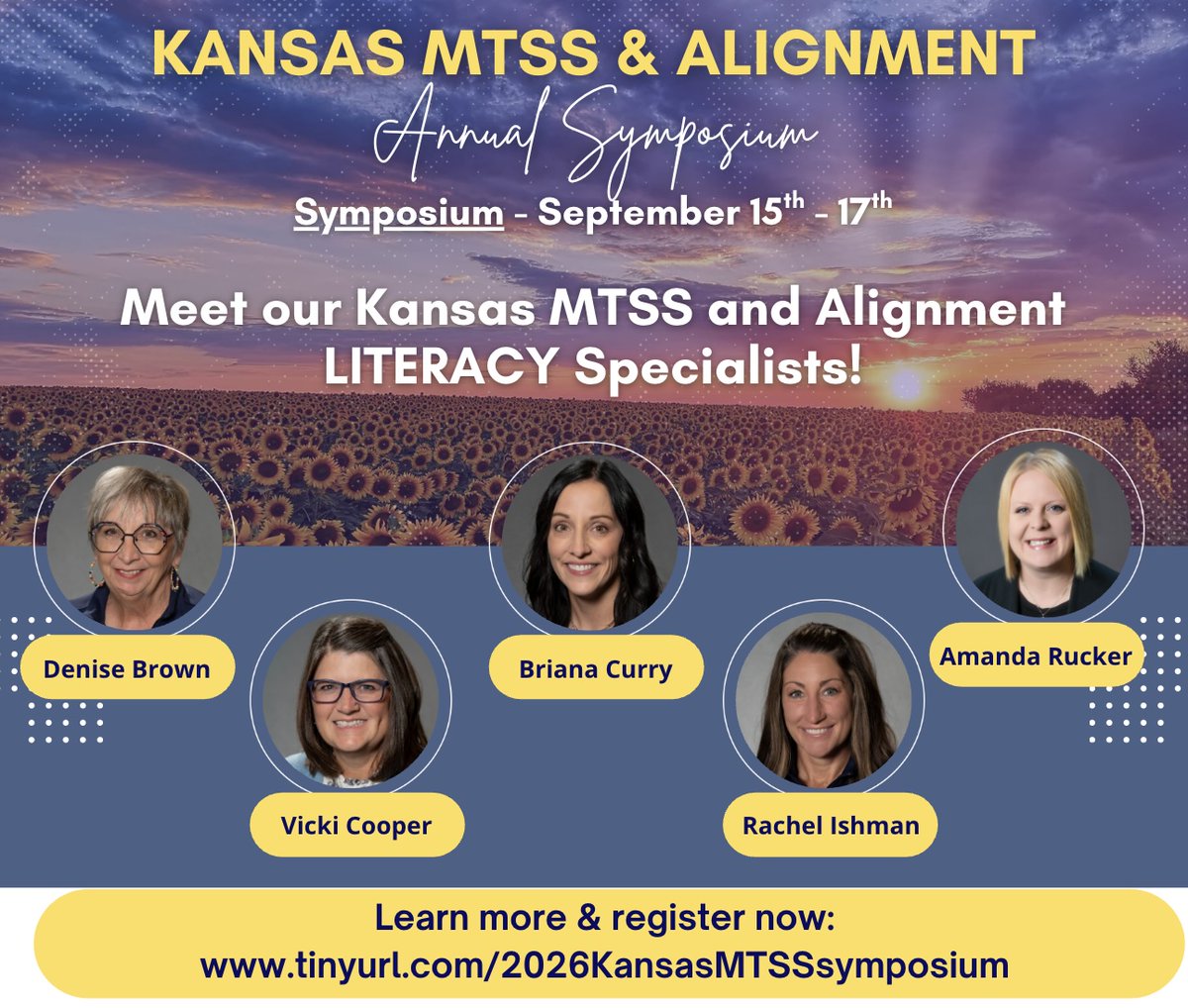 ksmtss's tweet photo. Now it’s time to spotlight our Kansas MTSS &amp; Alignment team!   First up: our 5 Literacy Specialists, who will share boots-on-the-ground practices &amp; strategies for implementing high-quality reading instruction in classrooms.   Register here: https://t.co/gAdyEXIQ7K https://t.co/QU9LcE0AbR