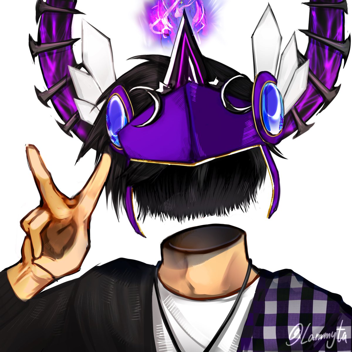 Sparefuls's tweet photo. Drew this as a pfp for commissions 

OC from my friend Copie 💜 https://t.co/aLGPnSGFpU