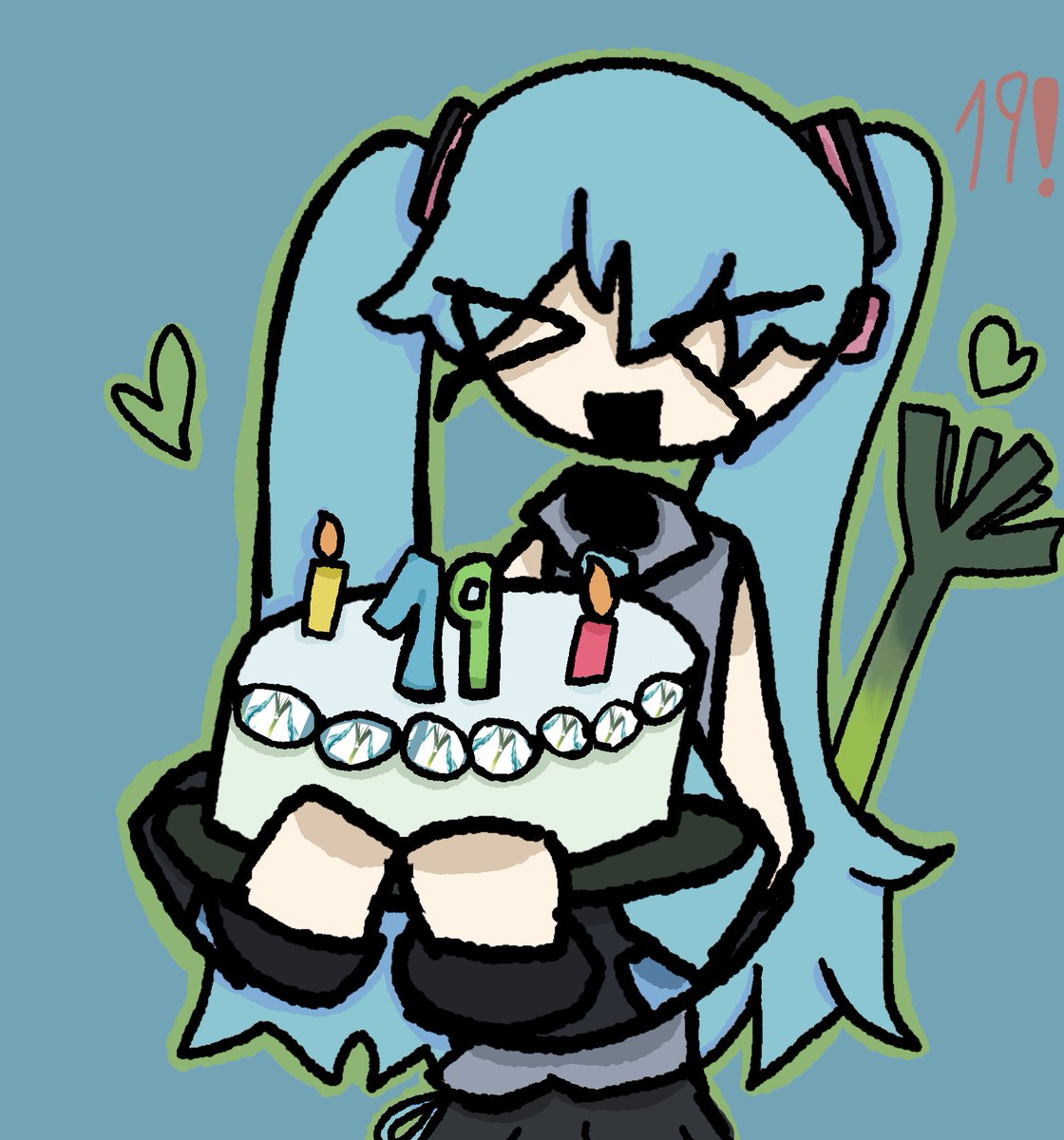 MetricsizeSicze's tweet photo. HAPPY BIRTHDAY MIKU!! :33/FELIZ CUMPLEAÑOS MIKU!! :33
#Vocaloid #HatsuneMiku #VocaloidFanart #19yearsOld https://t.co/621TiSBPYT