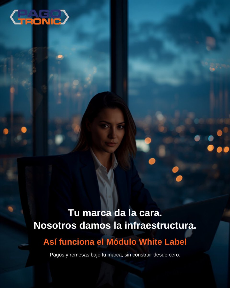 pagotronic1's tweet photo. Construir tu propia infraestructura de pagos toma años y capital. Con el Módulo White Label de Pagotronic te permite lanzar pagos y remesas bajo tu marca — sobre infraestructura ya regulada. Tu marca da la cara, nosotros la infraestructura. #Pagotronic #Fintech #API https://t.co/ox82lv2c9o