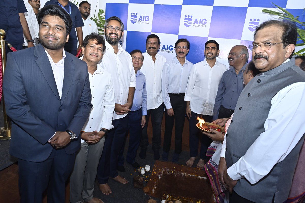 vizagcollector's tweet photo. Participated in the foundation stone-laying ceremony for AIG Hospitals at Yendada, Visakhapatnam, graced by Sri Nara Lokesh Garu, Hon’ble Minister for IT, Government of Andhra Pradesh. https://t.co/GXnv7vrD0V