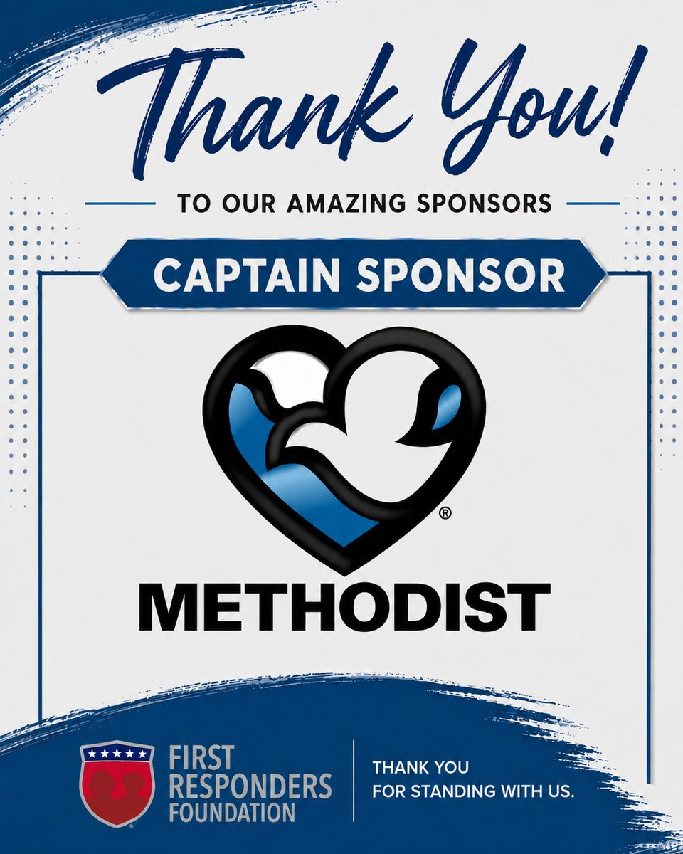 FRFOmaha's tweet photo. A heartfelt thank you to Methodist @meaningofcare for joining us as a Captain Sponsor &amp; standing behind the mission of @FRFOmaha.

Your support helps us continue providing resources, programs &amp; meaningful support to first responders, Veterans, &amp; their families.💙 https://t.co/4mH55koH56
