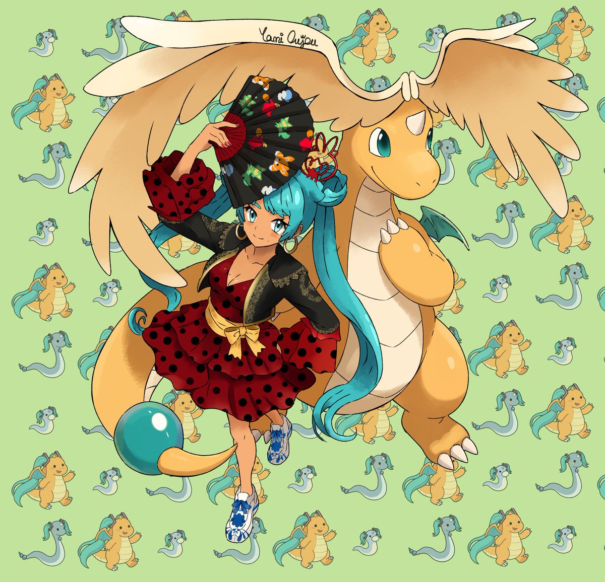YamiOujou's tweet photo. Celebrating The Champion Queen that won Pokémon Champions Worlds and Miku's birthday, I improved this drawing I made some ago 🥹💖

Congrats to the world champions and happy birthday to the best Idol! 🎂✨🏆🐲🎤 https://t.co/9mVVCn02lG